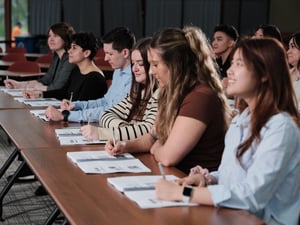 Students listen during a Flavor University Lecture